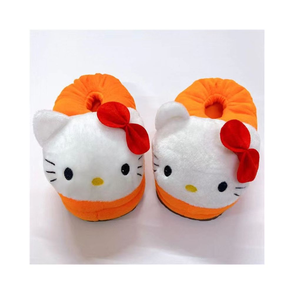 Cute cartoon Hello Kitty cotton slippers multiple styles winter warm fully enclosed plush slippers for men women and couples home cotton slippers image 10