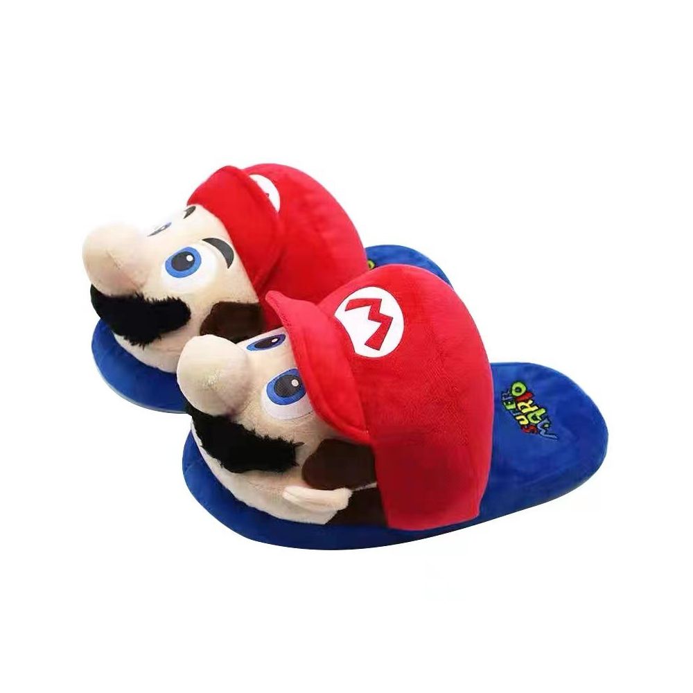Cute Cartoon New Mario Winter Cotton Slippers Couple Home Creative Covered Heel Warm Thick Sole Cotton Slippers image 12