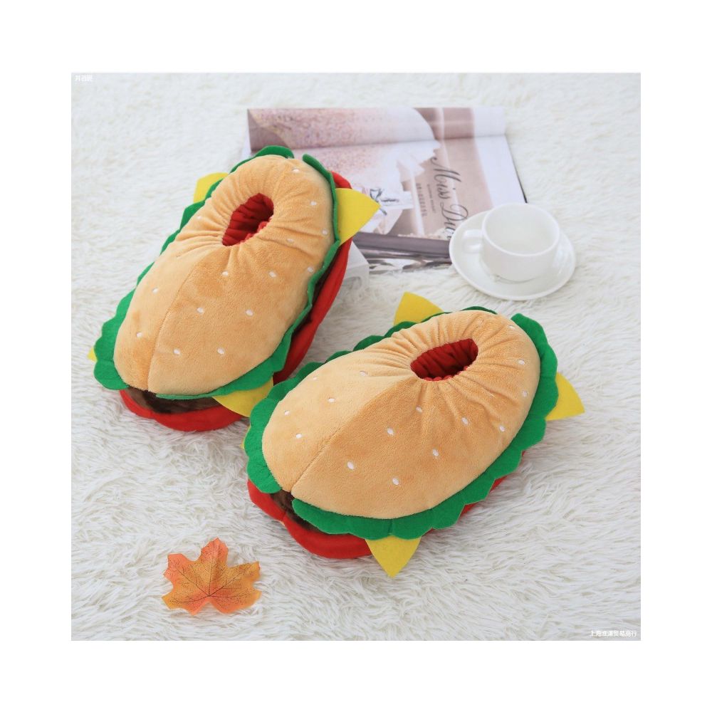 Cotton slippers couple s hamburger style warm shoes home indoor shoes toy cartoon sock shoes household shoes postpartum shoes soft soles image 0