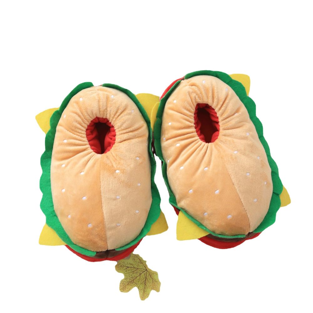 Cotton slippers couple s hamburger style warm shoes home indoor shoes toy cartoon sock shoes household shoes postpartum shoes soft soles image 4