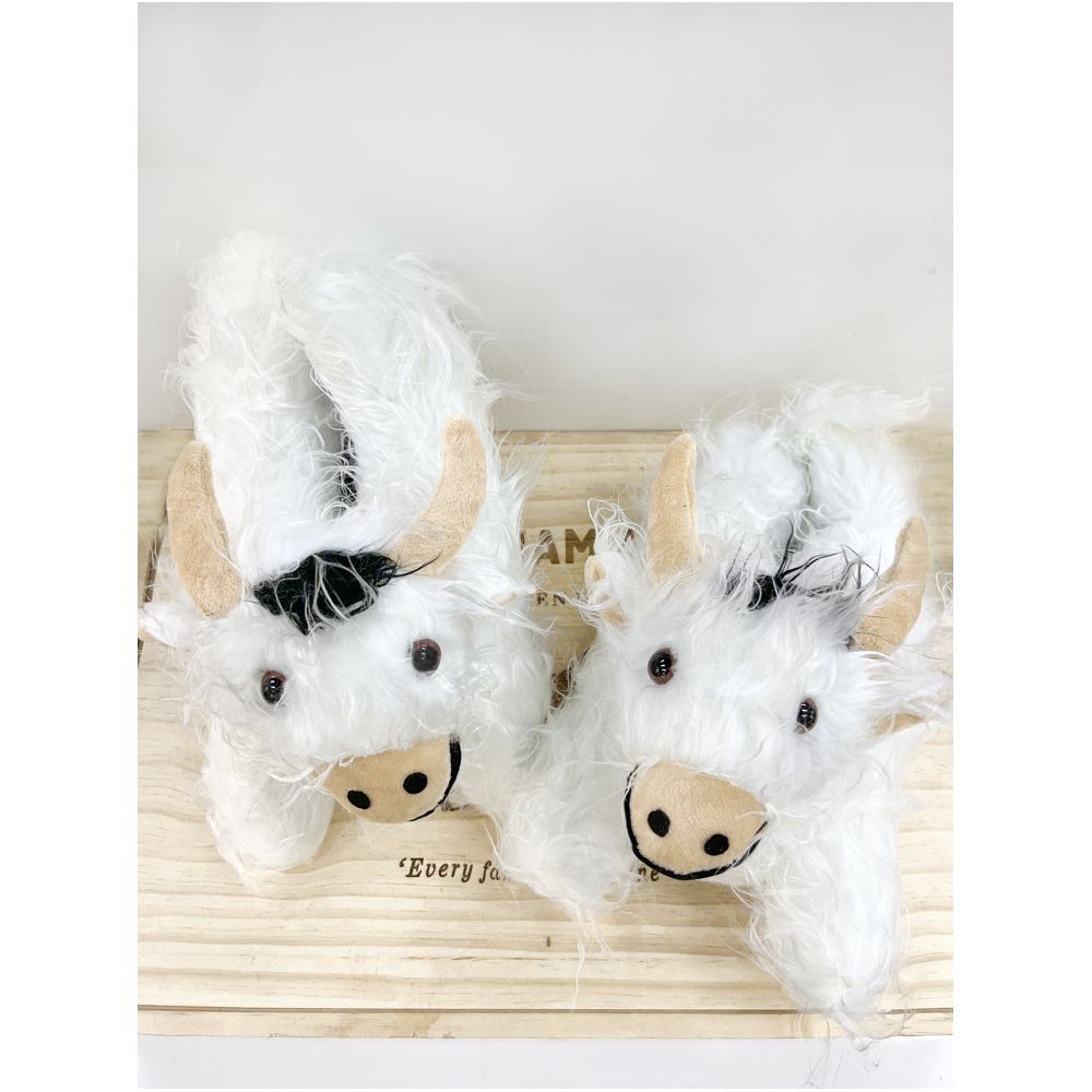 Adorable Highland Cow Slippers Scottish Yak Amazonian Yak Cotton Slippers In Stock image 3