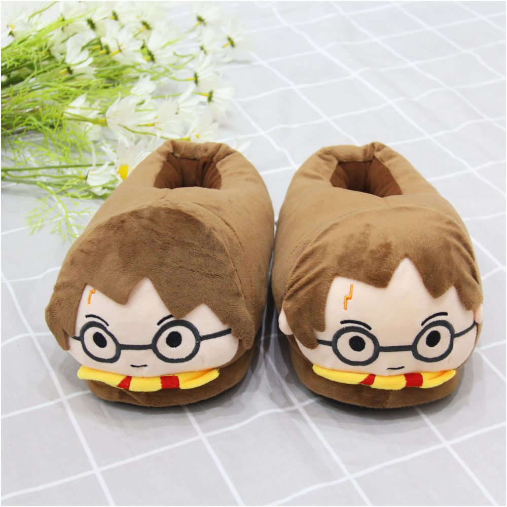 Movie and Anime Cartoon Harry Potter Cotton Slippers Winter Warm Full Coverage Plush Home Cotton Slippers image 0