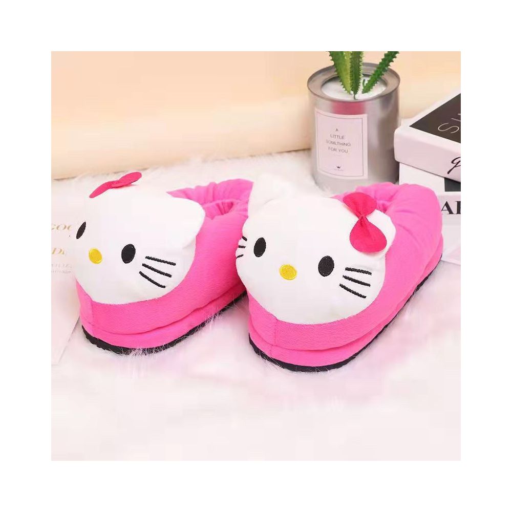 Cute cartoon Hello Kitty cotton slippers multiple styles winter warm fully enclosed plush slippers for men women and couples home cotton slippers image 1
