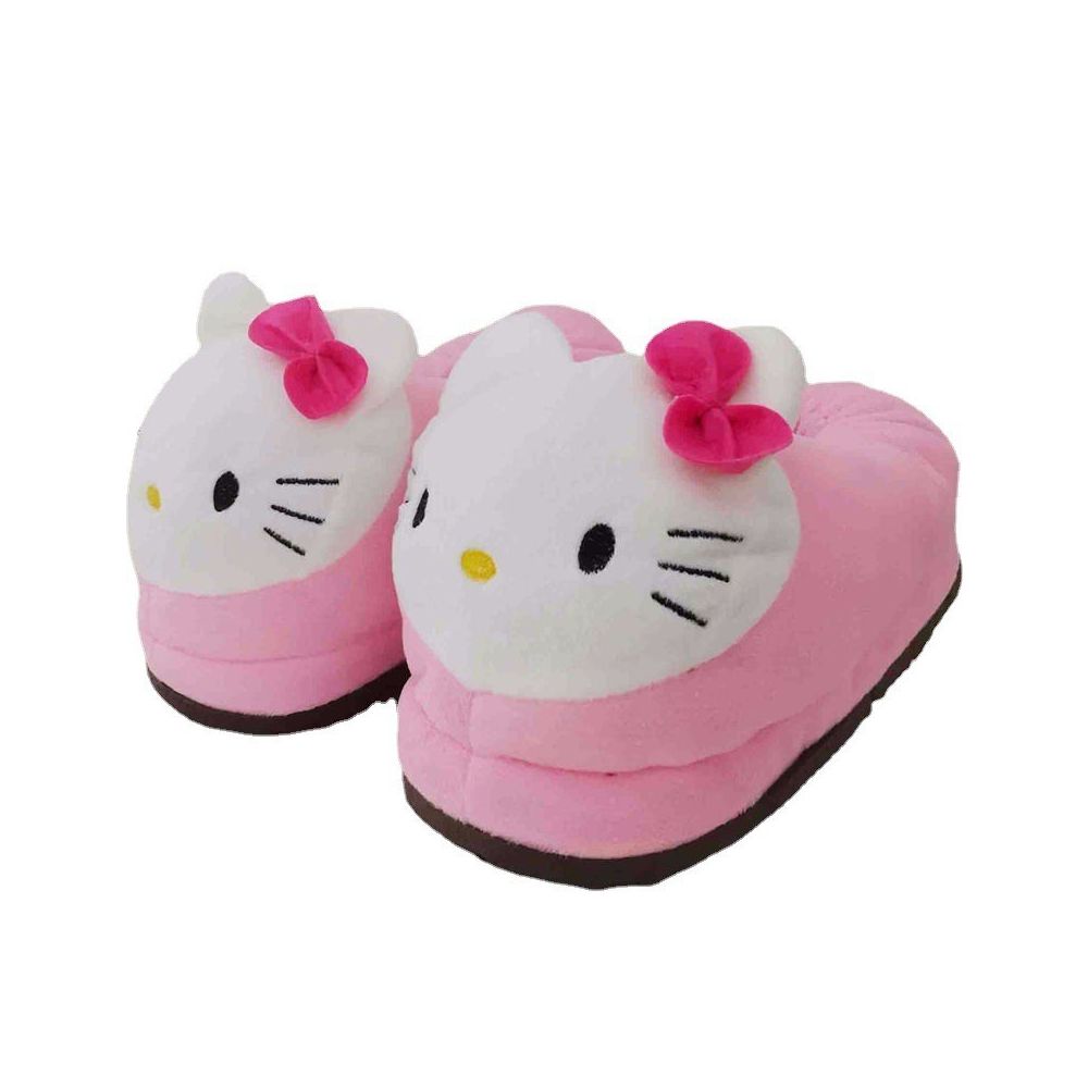 Cute cartoon Hello Kitty cotton slippers multiple styles winter warm fully enclosed plush slippers for men women and couples home cotton slippers image 4