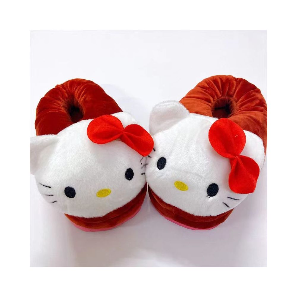 Cute cartoon Hello Kitty cotton slippers multiple styles winter warm fully enclosed plush slippers for men women and couples home cotton slippers image 8