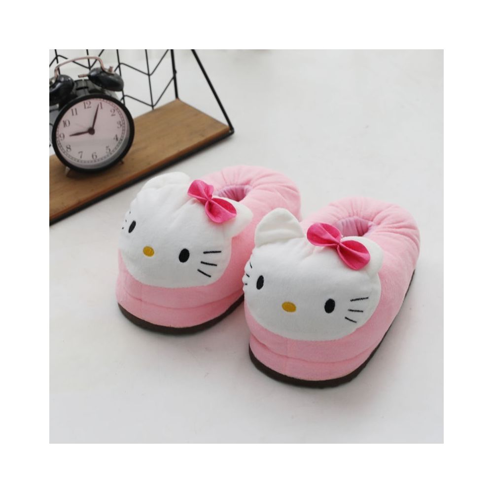 Cute cartoon Hello Kitty cotton slippers multiple styles winter warm fully enclosed plush slippers for men women and couples home cotton slippers image 17