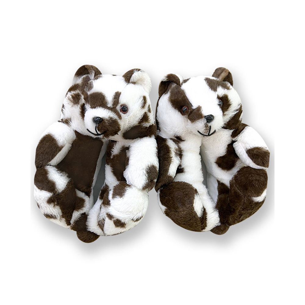 Cartoon Soft Teddy Bear Cotton Slippers Autumn and Winter Warm Fleece Lined Thick Fully Enclosed Plush Couple Home Cotton Slippers image 4