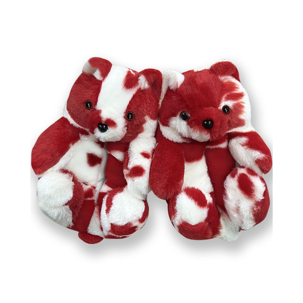 Cartoon Soft Teddy Bear Cotton Slippers Autumn and Winter Warm Fleece Lined Thick Fully Enclosed Plush Couple Home Cotton Slippers image 6