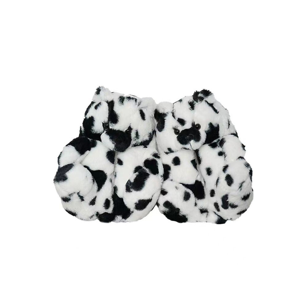 Cartoon Soft Teddy Bear Cotton Slippers Autumn and Winter Warm Fleece Lined Thick Fully Enclosed Plush Couple Home Cotton Slippers image 17