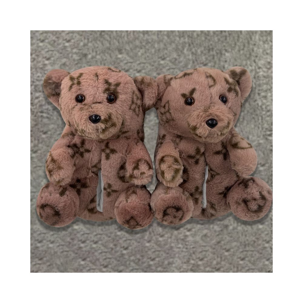 Cartoon Soft Teddy Bear Cotton Slippers Autumn and Winter Warm Fleece Lined Thick Fully Enclosed Plush Couple Home Cotton Slippers image 20