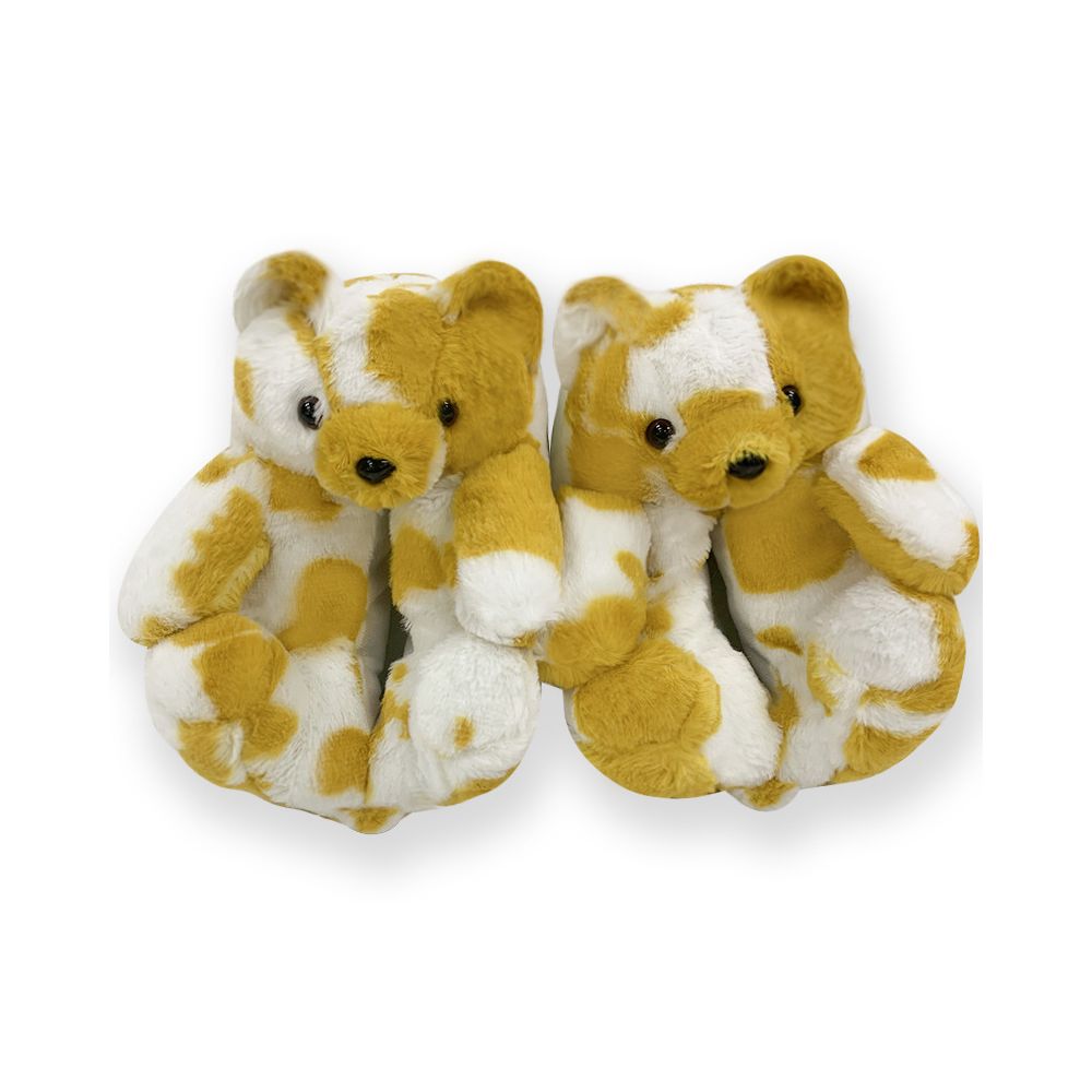 Cartoon Soft Teddy Bear Cotton Slippers Autumn and Winter Warm Fleece Lined Thick Fully Enclosed Plush Couple Home Cotton Slippers image 23