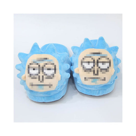 Cute new cartoon slippers Morty half length slippers cotton slippers couple s home wear creative with heel warm image 1