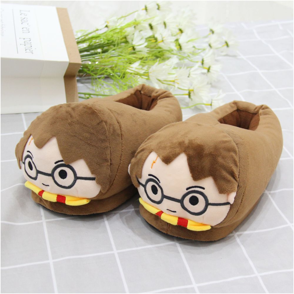 Movie and Anime Cartoon Harry Potter Cotton Slippers Winter Warm Full Coverage Plush Home Cotton Slippers image 1